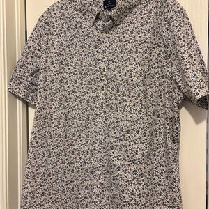 Ben Sherman Blue and White Floral Button Down Shirt